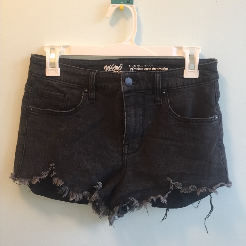 mossimo black hi rise jean shorts